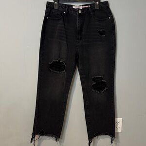 Black Distressed Baggy Jeans